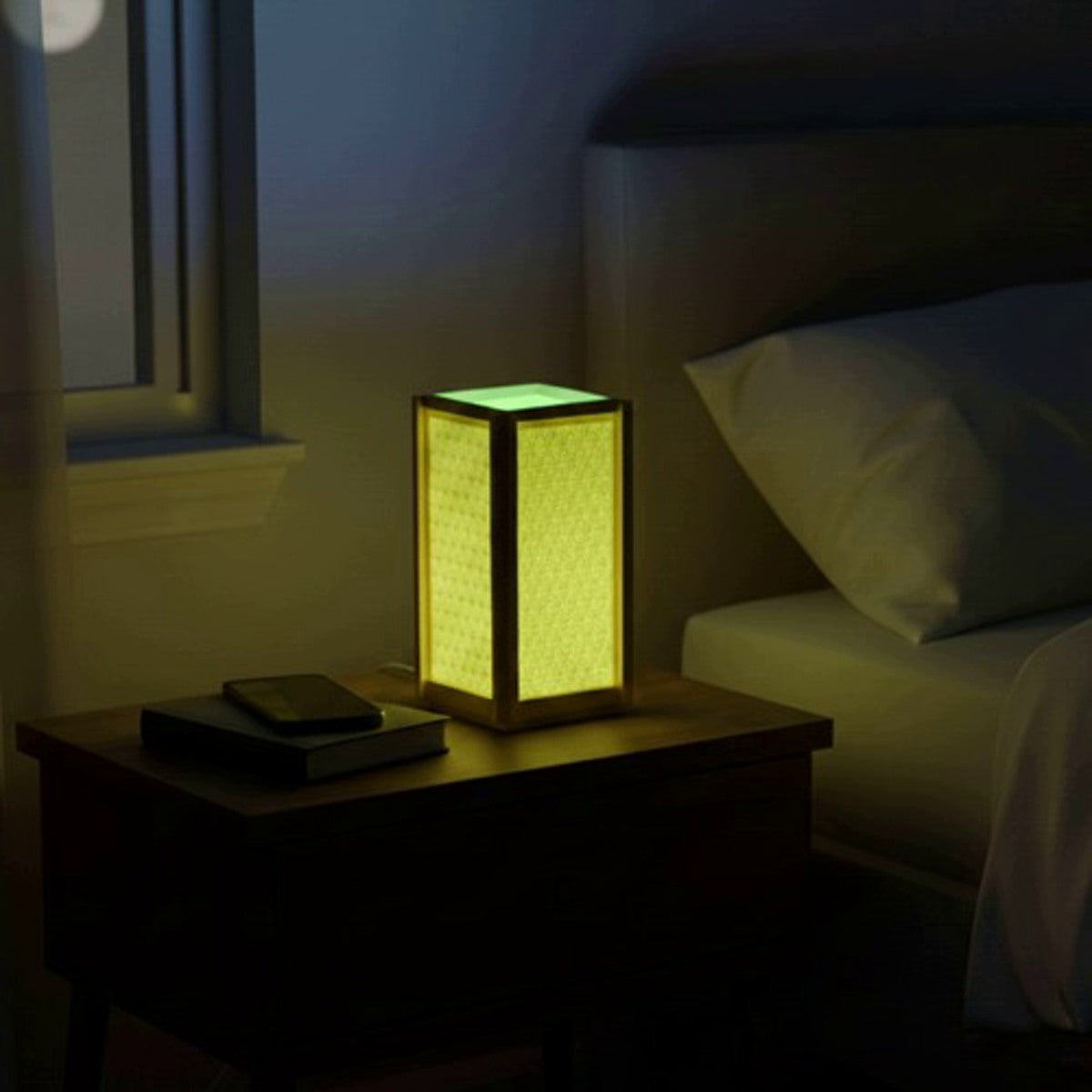 Rectangular LED night light RGB in Kumiko style