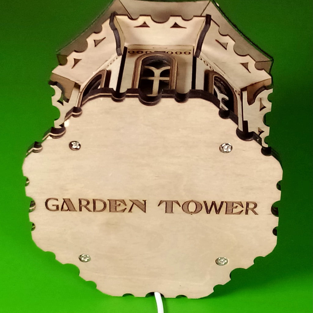Wooden Fairy Tale Castle Night Light, Kids Room Decor, Nursery Table Lamp