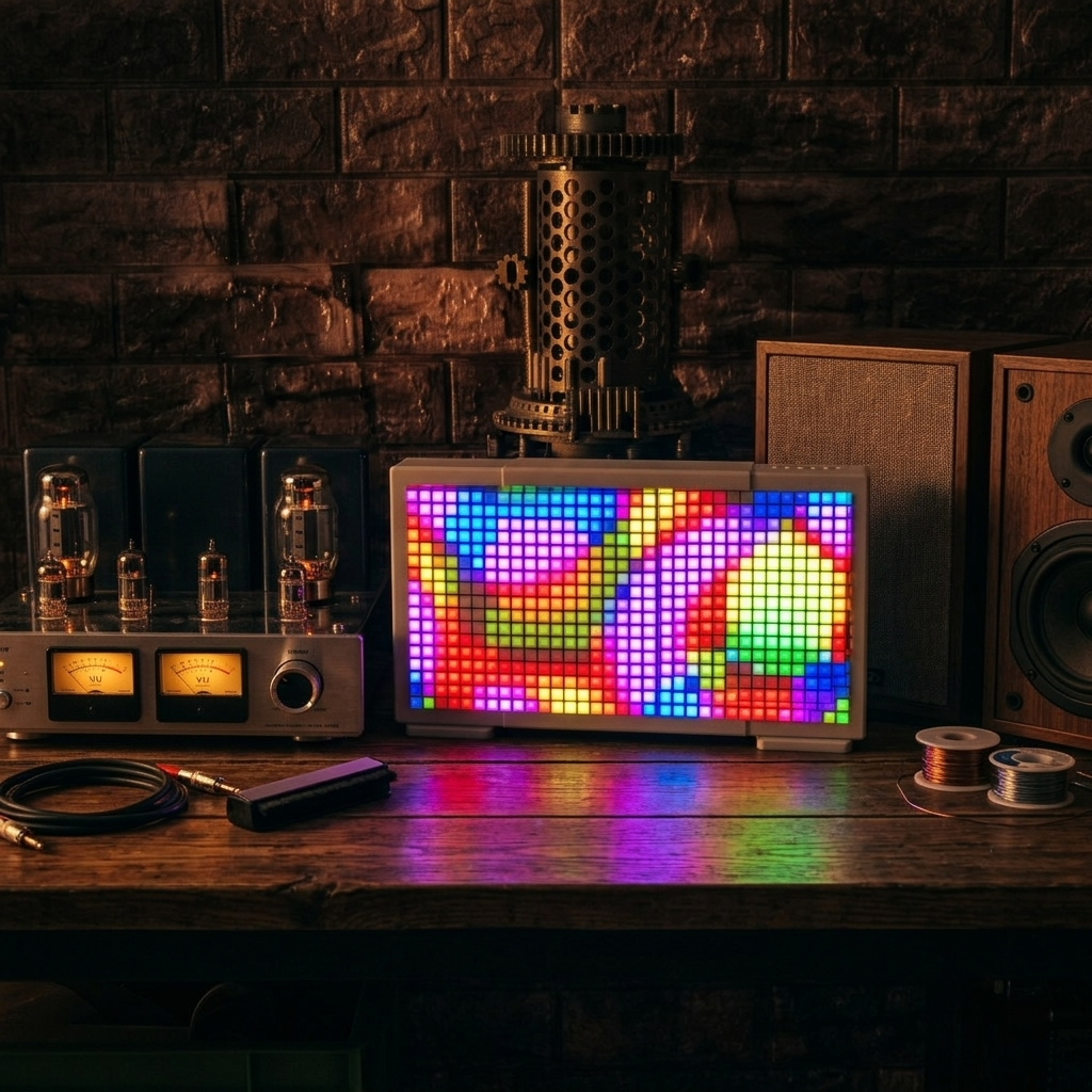 Audio Reactive LED Matrix Display | Music Sync Pixel Art Lamp, ESP32 Smart Home Decor