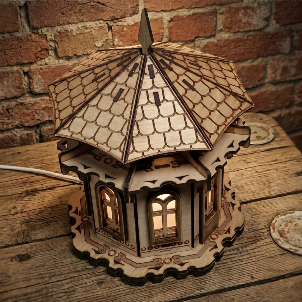 Wooden Fairy Tale Castle Night Light, Kids Room Decor, Nursery Table Lamp