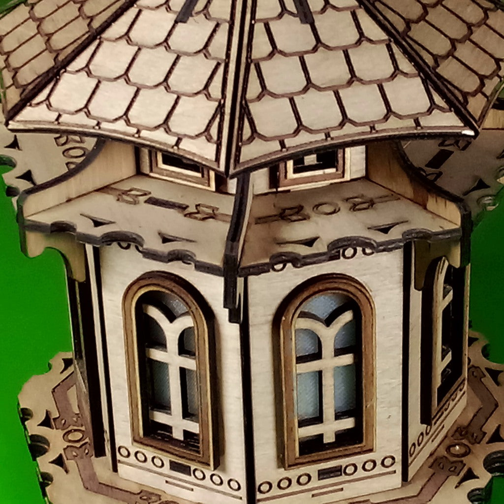 Wooden Fairy Tale Castle Night Light, Kids Room Decor, Nursery Table Lamp