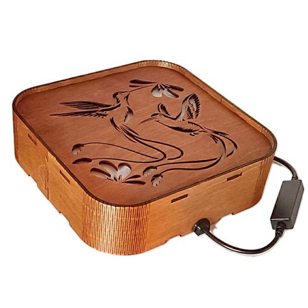 LED RGB Wooden Night Light "Hummingbird" – Eco-Friendly Handmade Wall Lamp