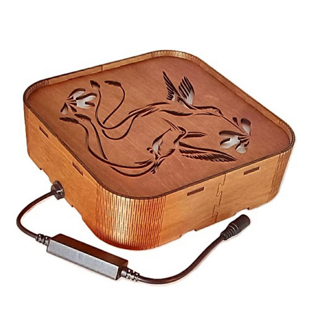 LED RGB Wooden Night Light "Hummingbird" – Eco-Friendly Handmade Wall Lamp
