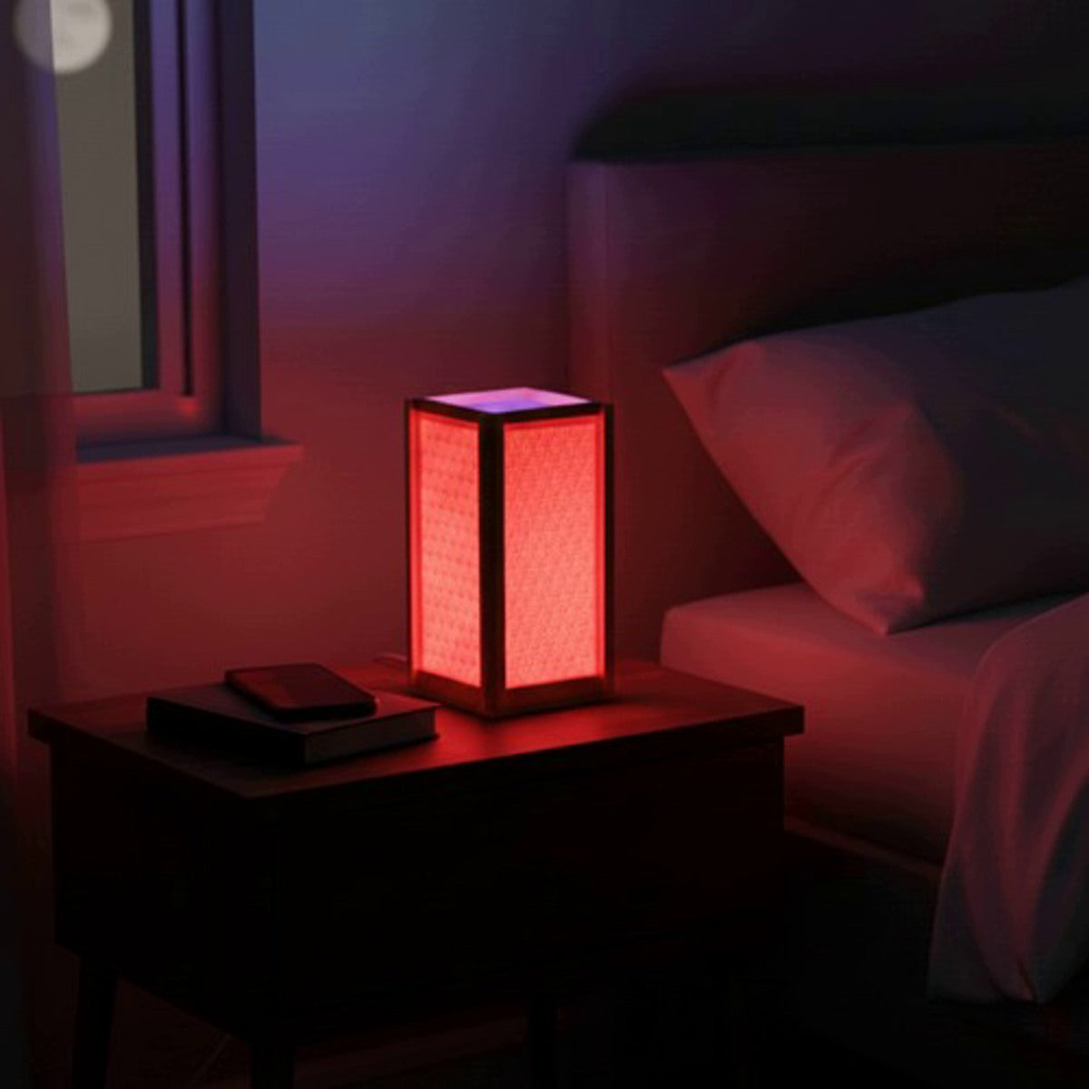 Rectangular LED night light RGB in Kumiko style