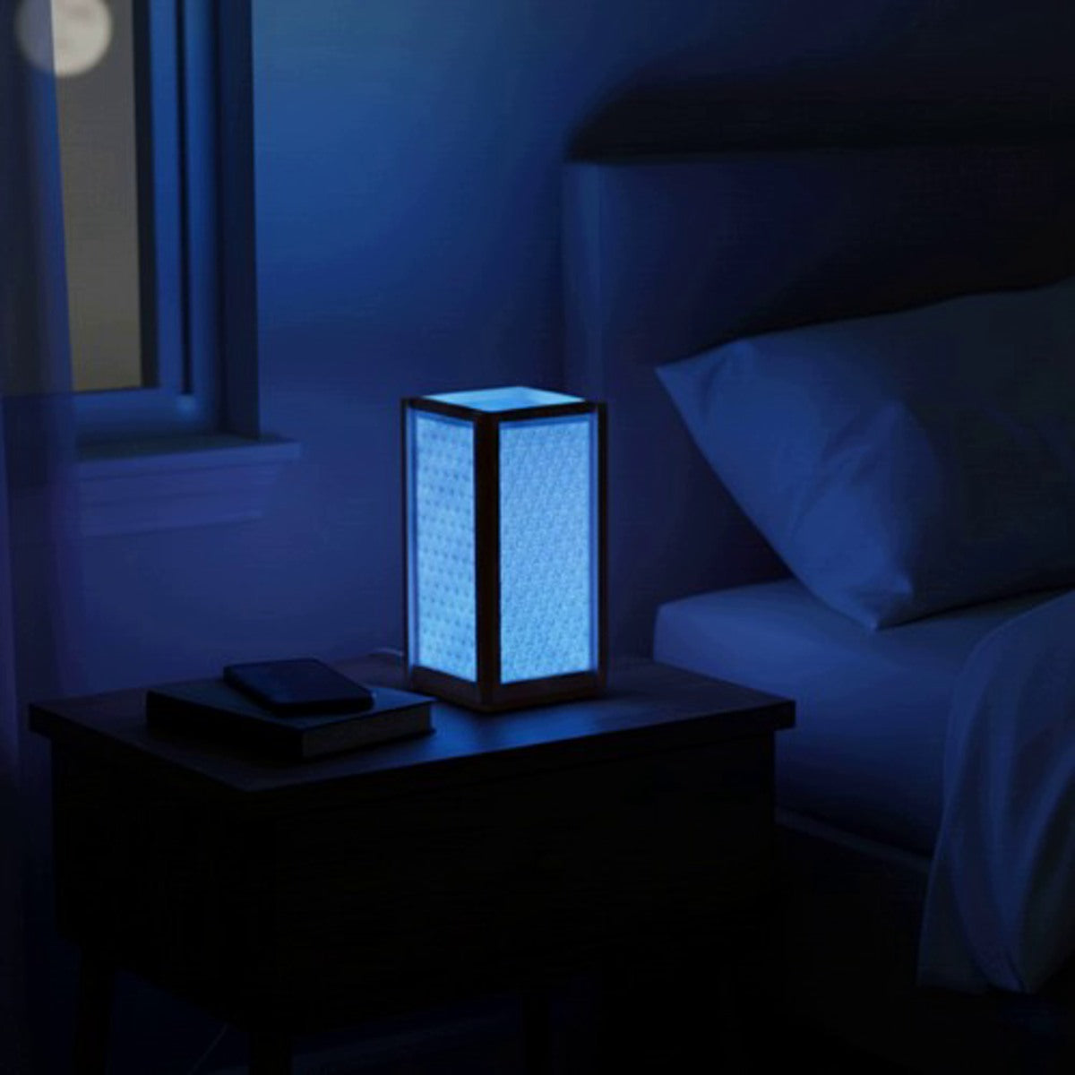 Rectangular LED night light RGB in Kumiko style