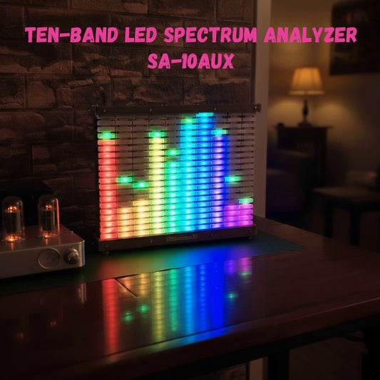 SA-10AUX: 10-Band LED Audio Spectrum Analyzer